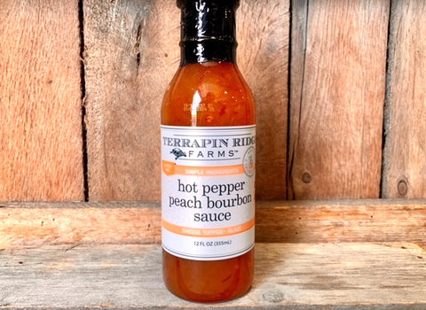 Hot Pepper Peach Bourbon Sauce 12oz