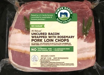 Pork Chop wrapped with Bacon .85lb